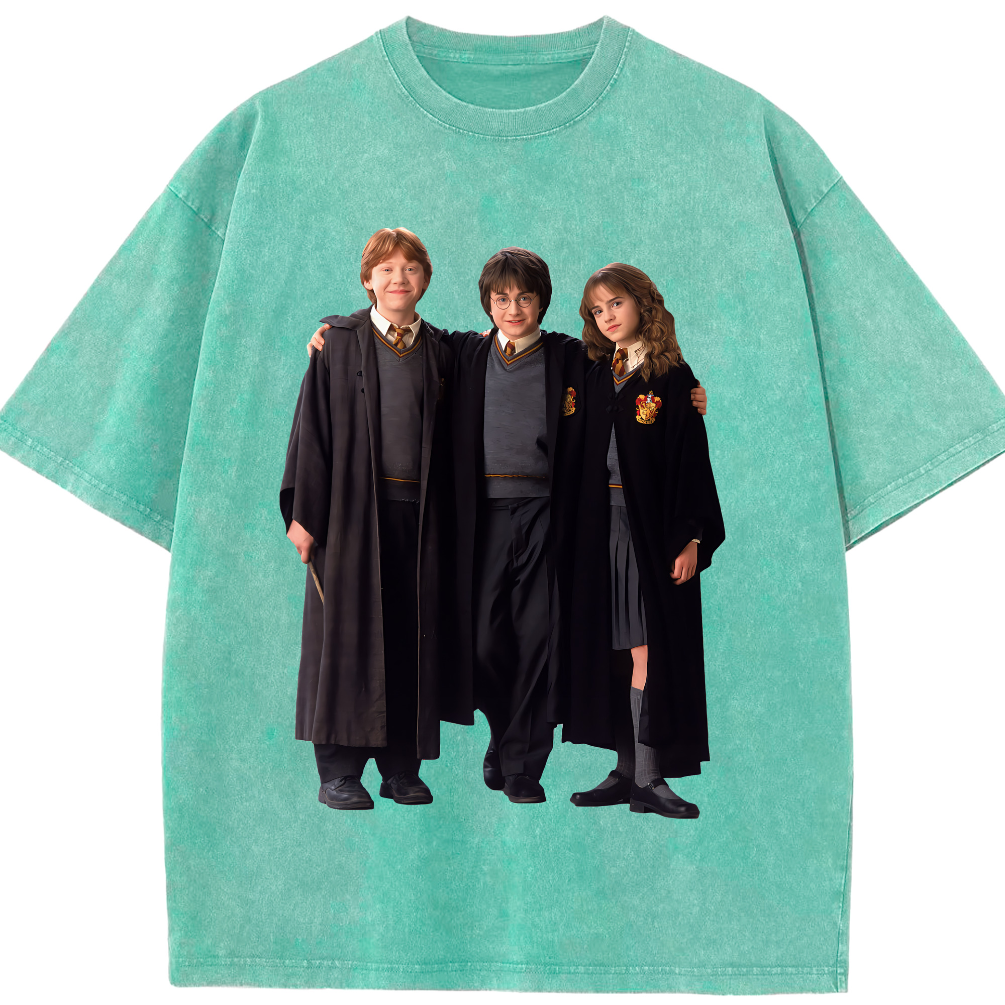 （画像用） Harry Potter ハリー・ポッターシリーズ 綿100% ヴィンテージ風 半袖Tシャツ（フロントプリント）